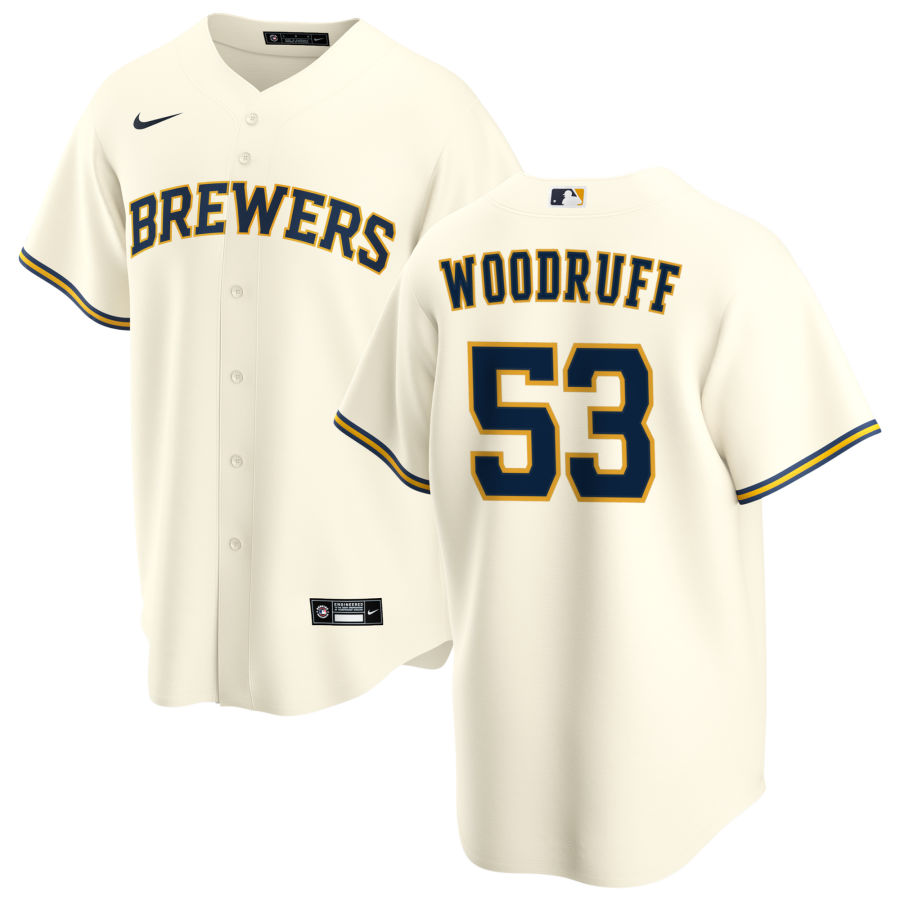 Nike Men #53 Brandon Woodruff Milwaukee Brewers Baseball Jerseys Sale-Cream
